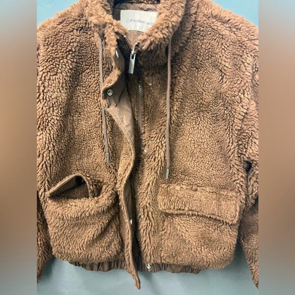NWT CALVIN KLEIN JEANS Faux Fur Jacket Sz M - Picture 4 of 9